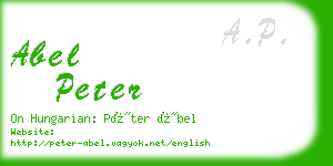 abel peter business card